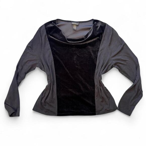 Lane Bryant Tops - Y2k whimsigoth fairy black slouchy neckline velvet accent blouse women's18/20 XL